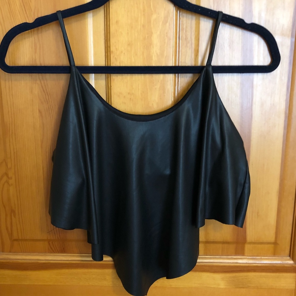 Pleather crop top